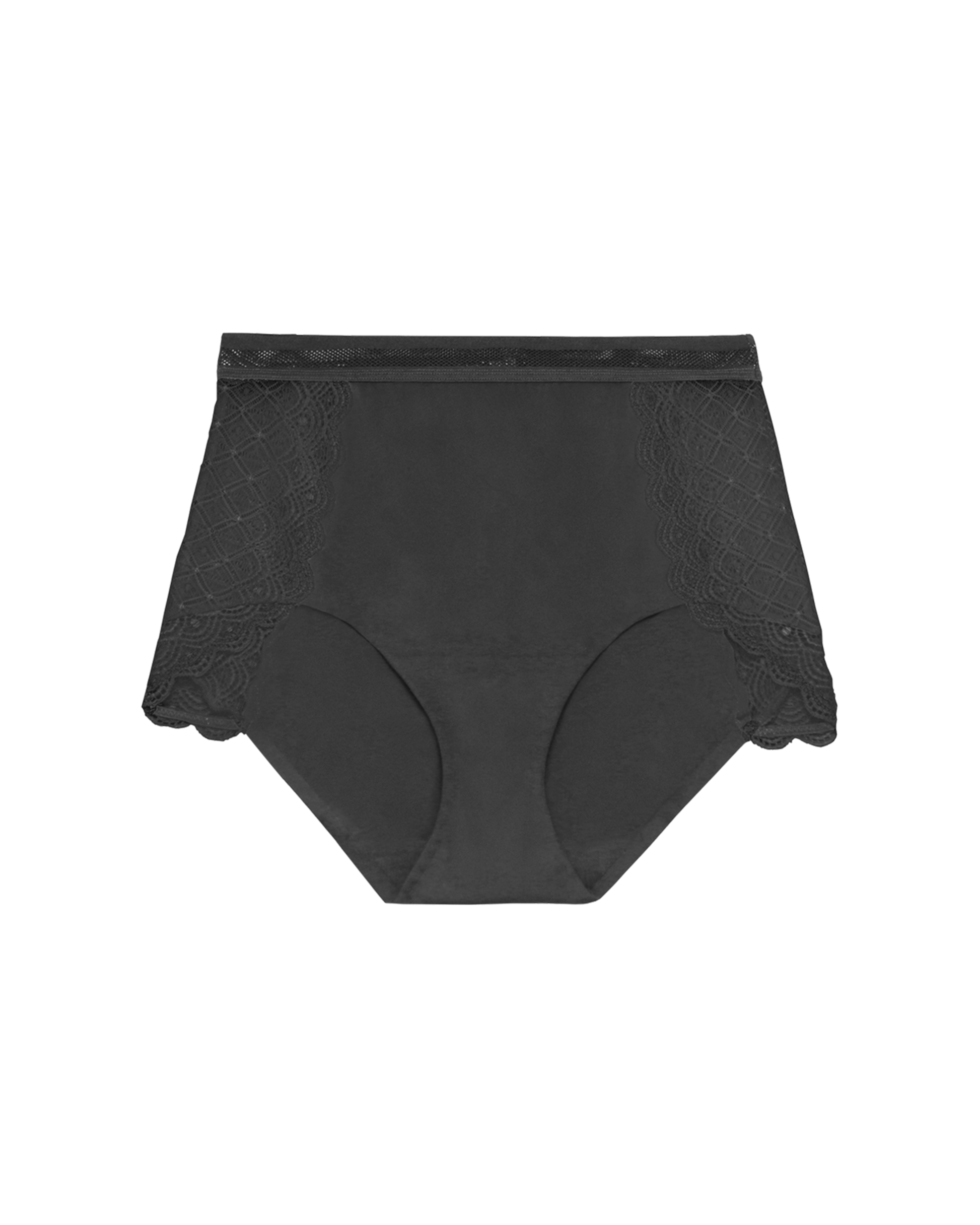 Sketch on Body mesh high waisted panties with logo band
