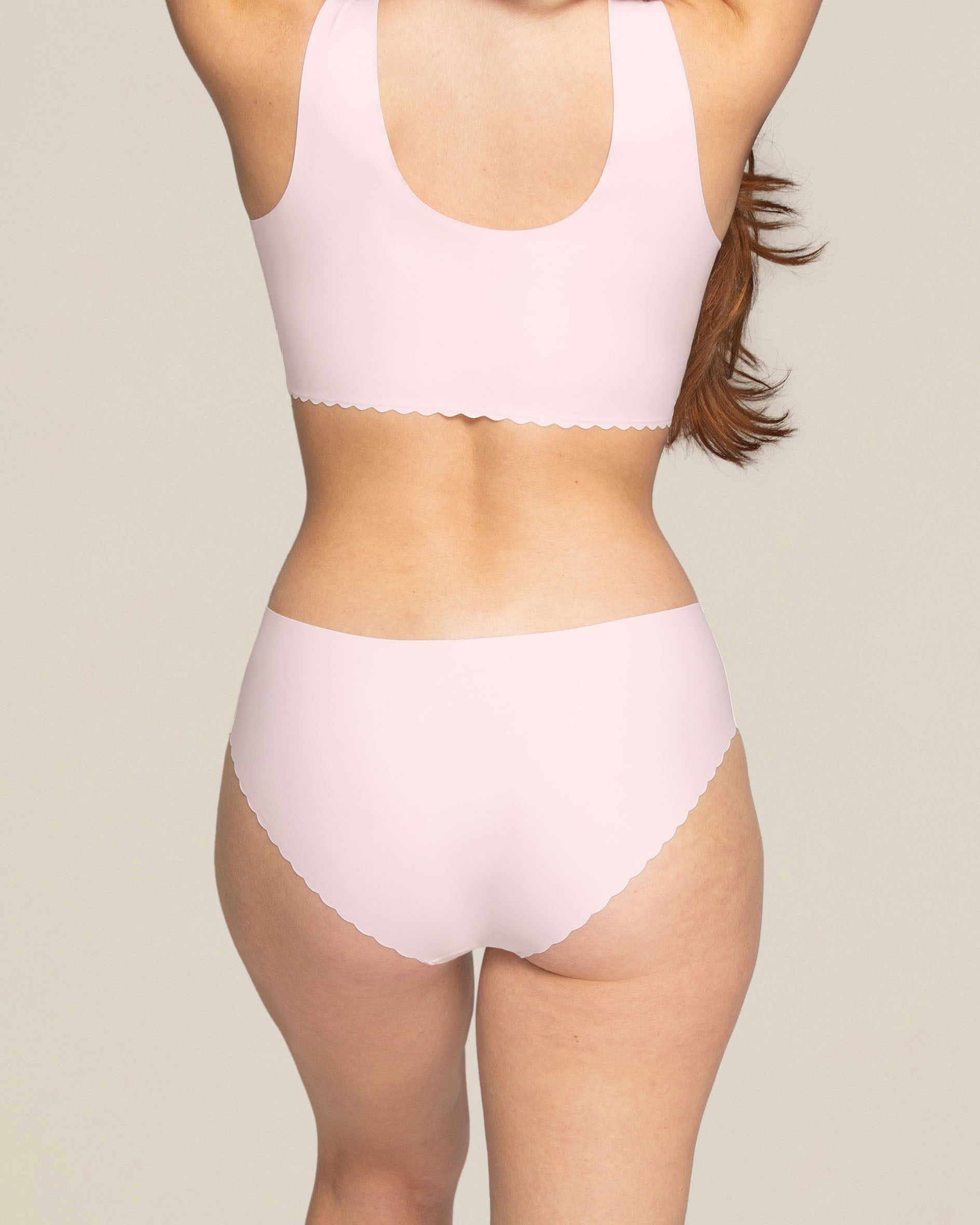 Women's Cotton Modal High-Leg Brief Underwear in Light Pink Nude size Small